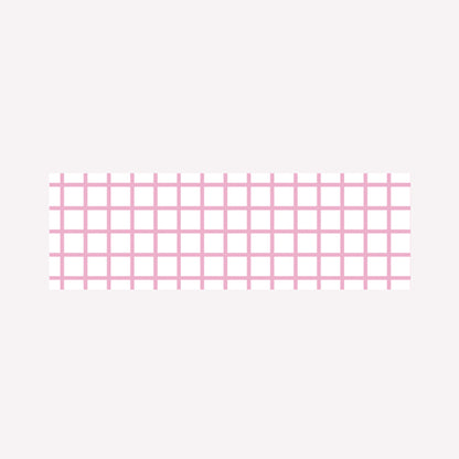 A swatch of MT Hougan Sakura washi masking tape with a pink grid pattern. 