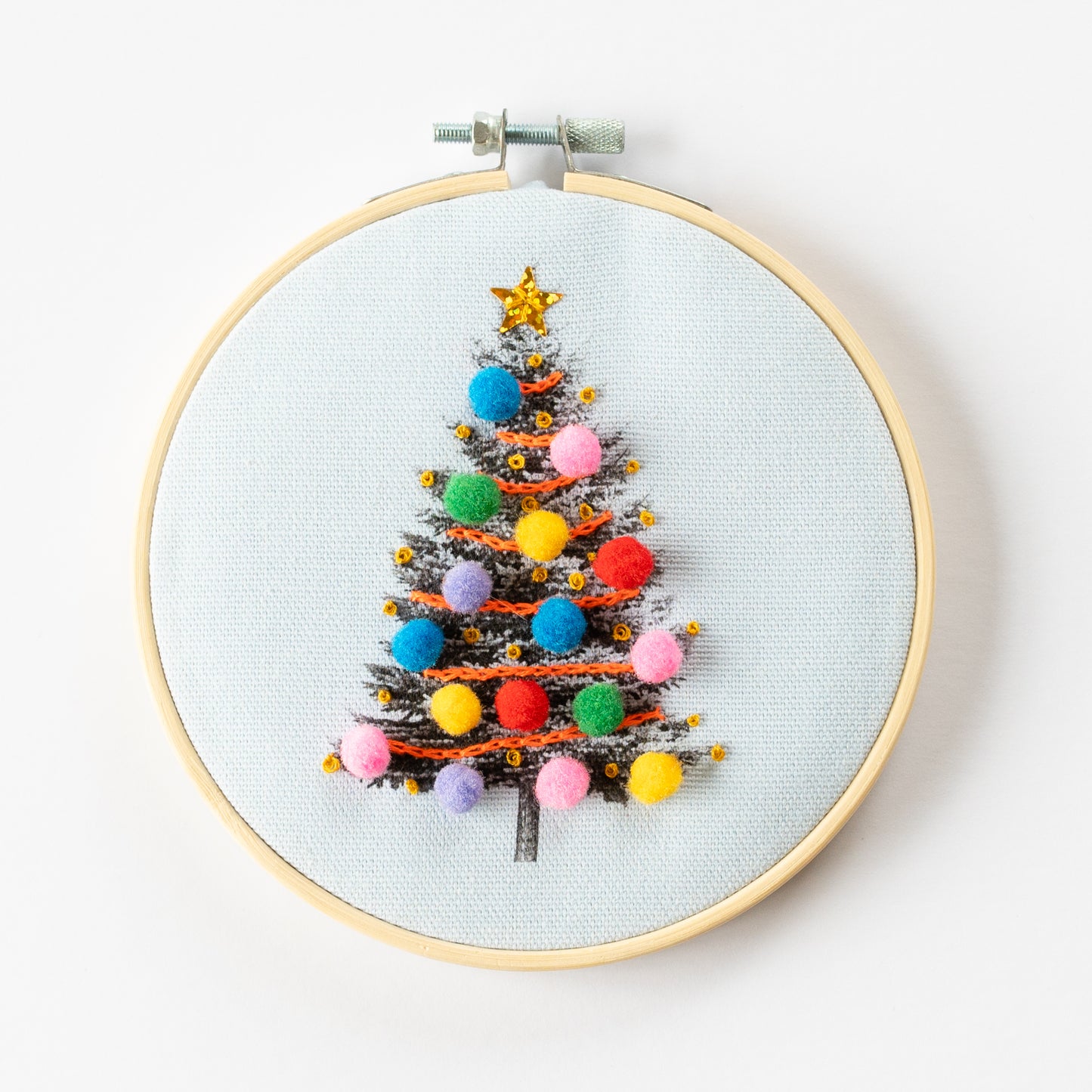 Cotton Clara Christmas Tree Embroidery Hoop Kit