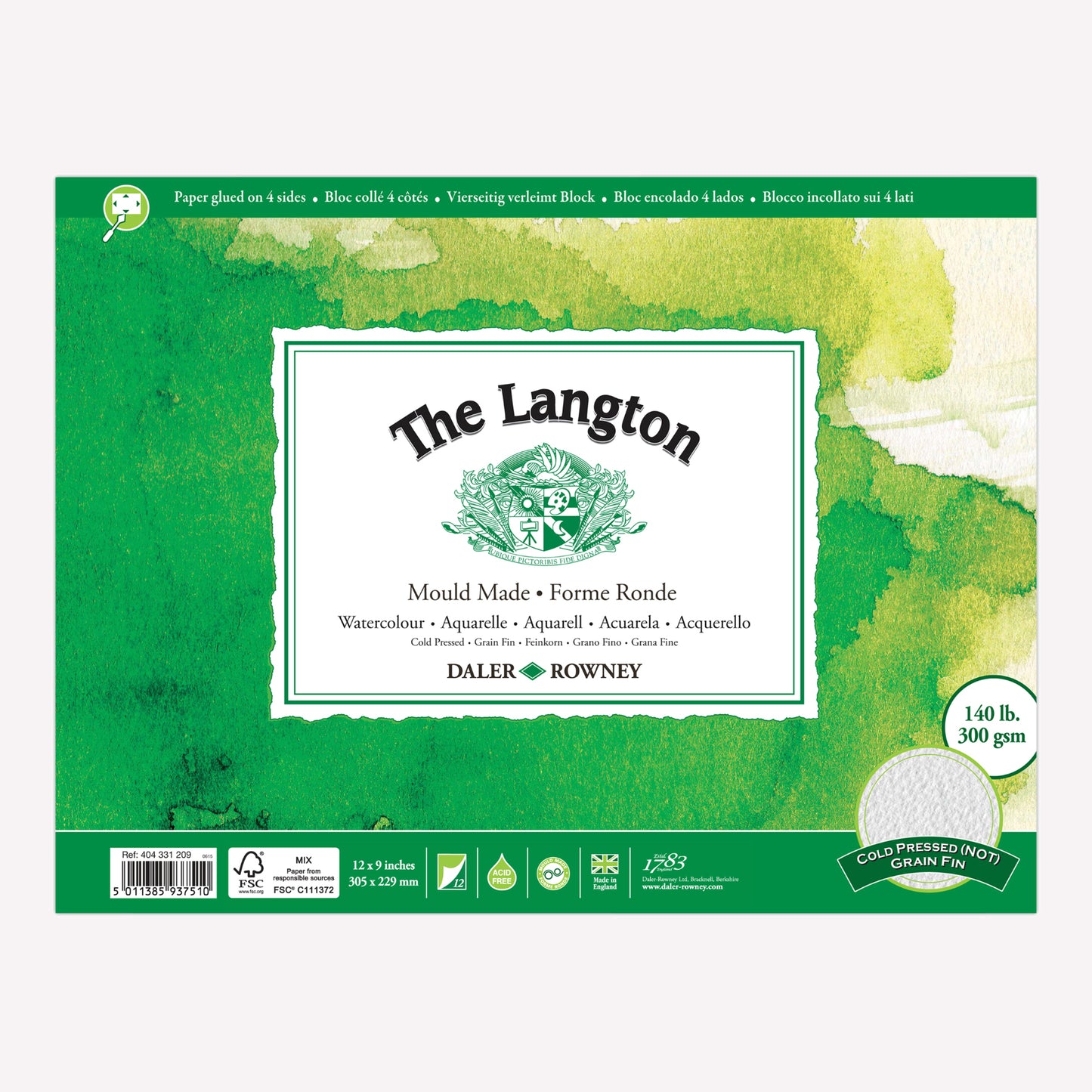 Daler-Rowney Langton 12 x 9" Cold Pressed Watercolour Block