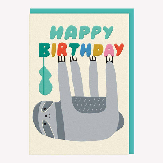 Happy Birthday Sloth Greetings Card