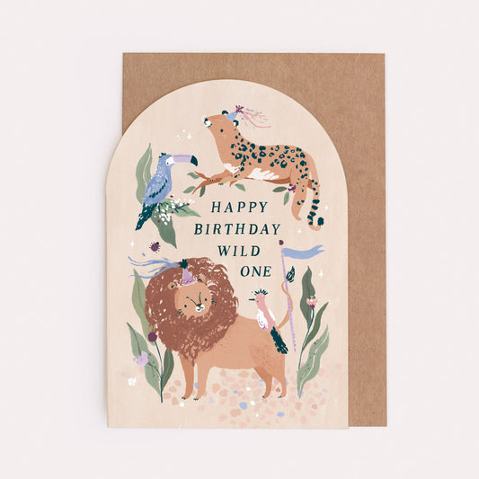 Happy Birthday Wild One Animal Greetings Card