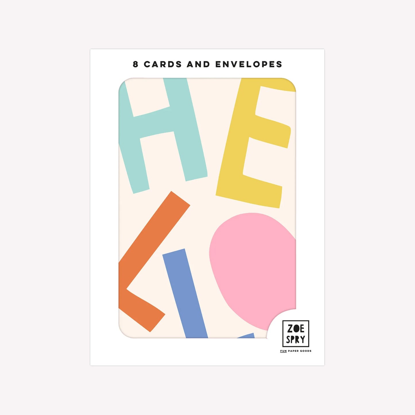 Hello Type Design Pack of 8 Notecards