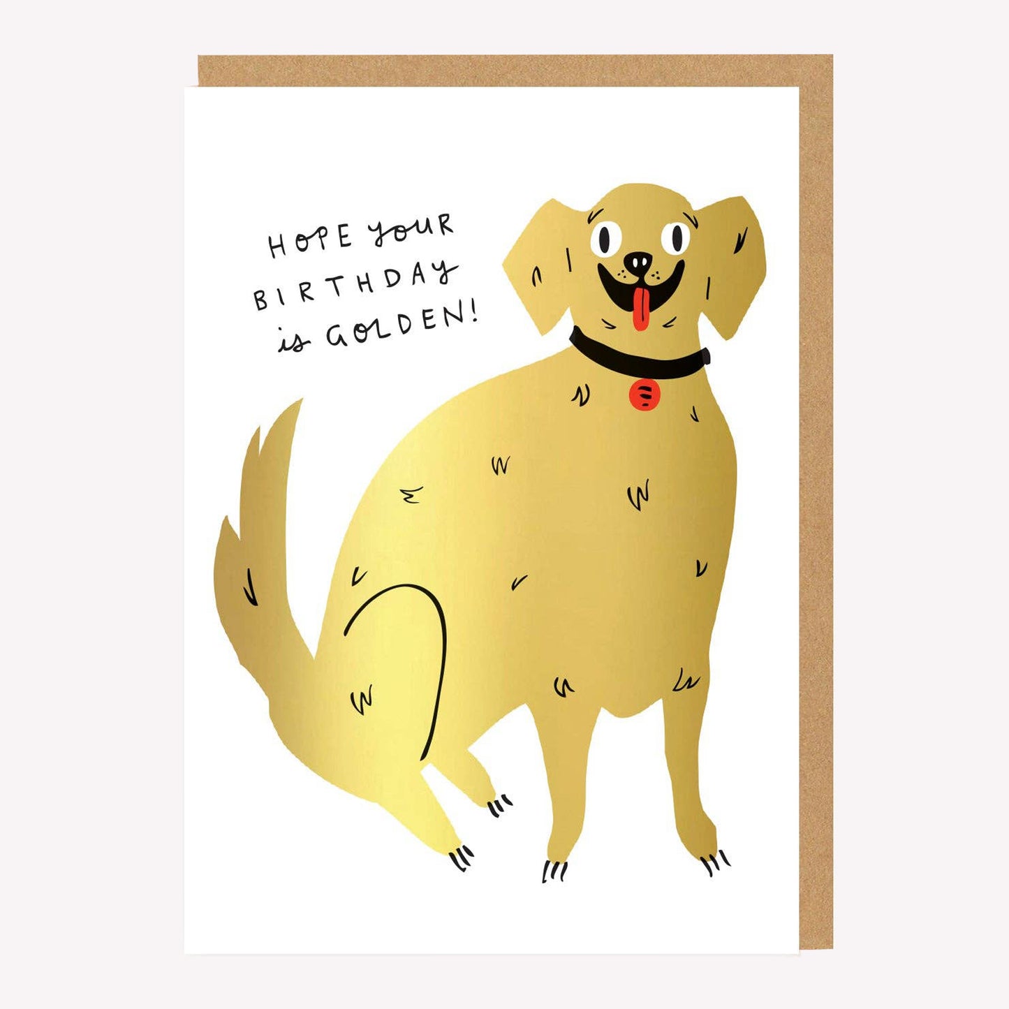 Hope Your Birthday Is Golden Dog Greetings Card