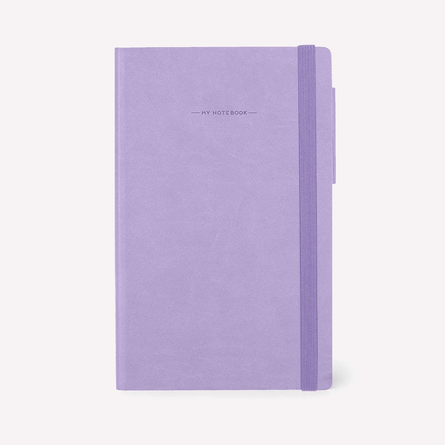 Legami "my notebook" dotted bullet journal with a flexible lavender cover and elastic closing. 