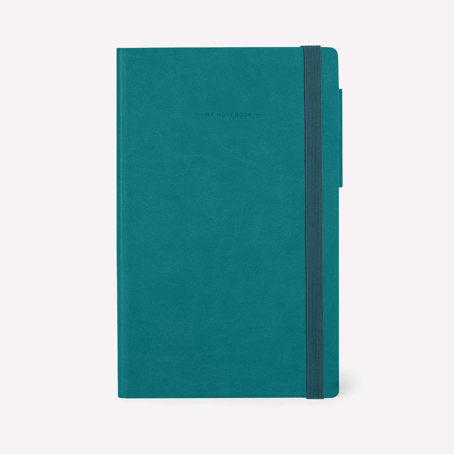 Legami "my notebook" dotted bullet journal notebook with a flexible malachite green cover and elastic closure. 