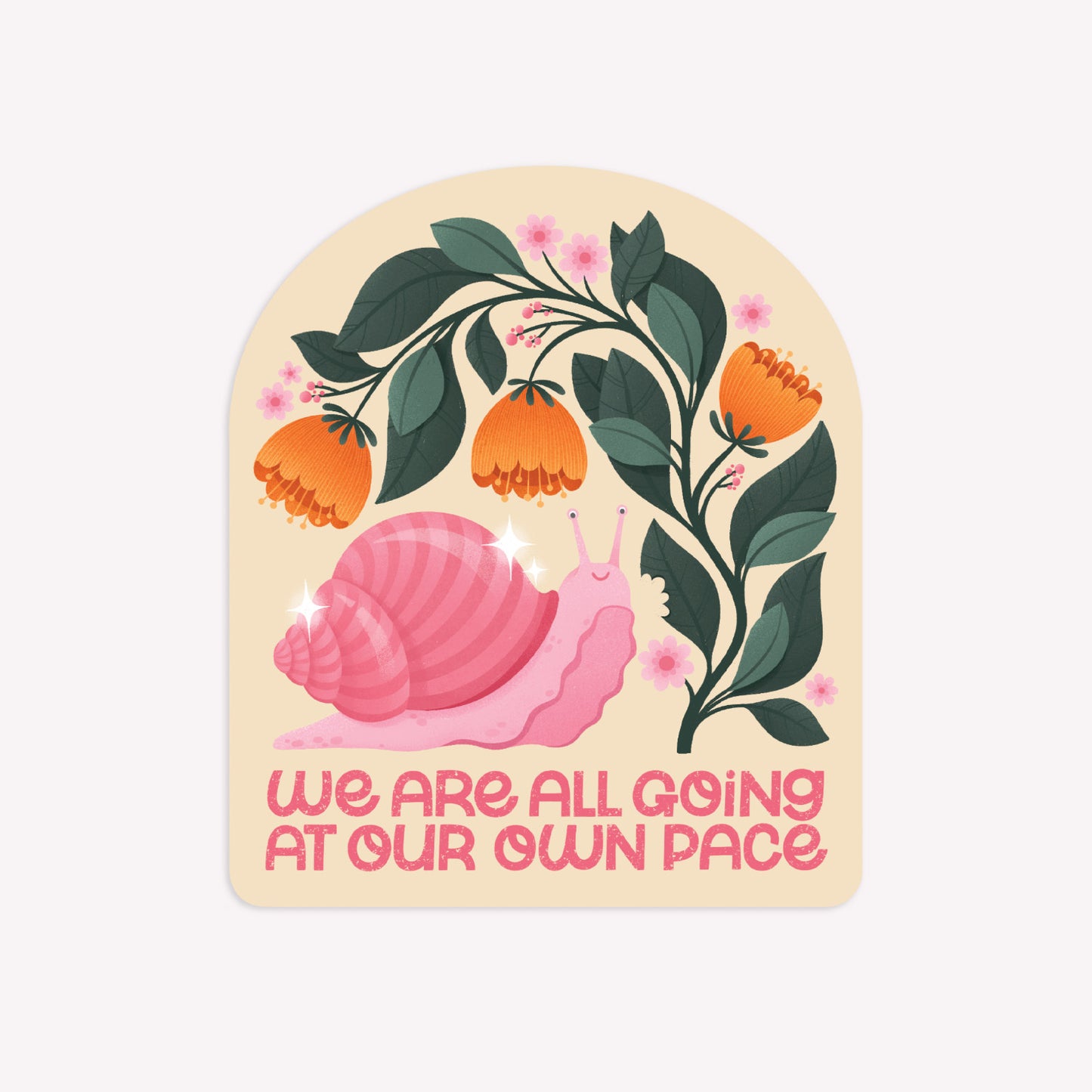 We Are All Going At Our Own Pace Illustrated Sticker