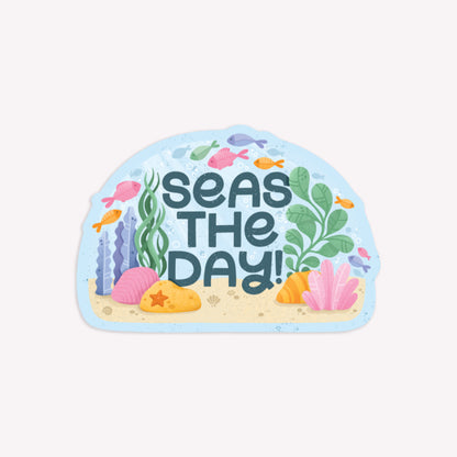 Seas The Day Illustrated Sticker