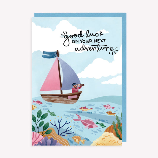 Good Luck On Your Next Adventure Greetings Card