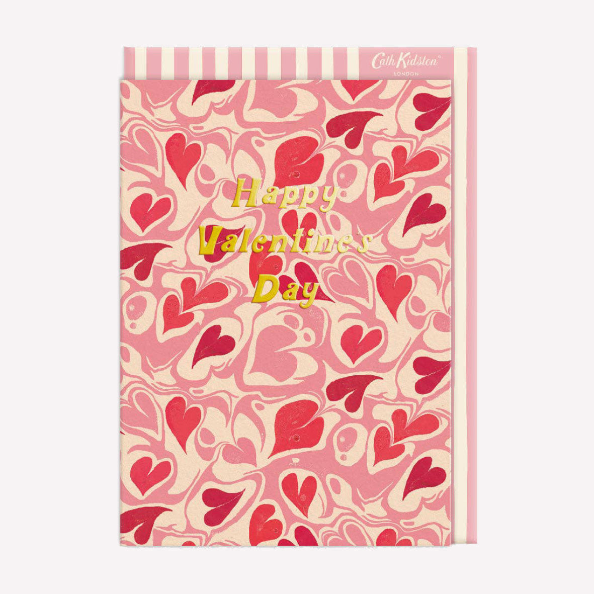 Happy Valentine's Day Marble Hearts Greetings Card