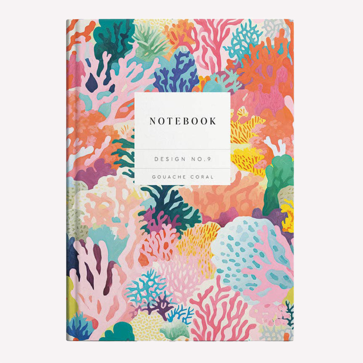 Ohh Deer Kaleido hardcover A5 sized notebook with a coral reef inspired, painterly design, containing 192 lined pages. 