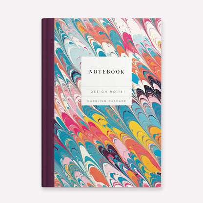 Marbling Cascade Hardback Lined Notebook