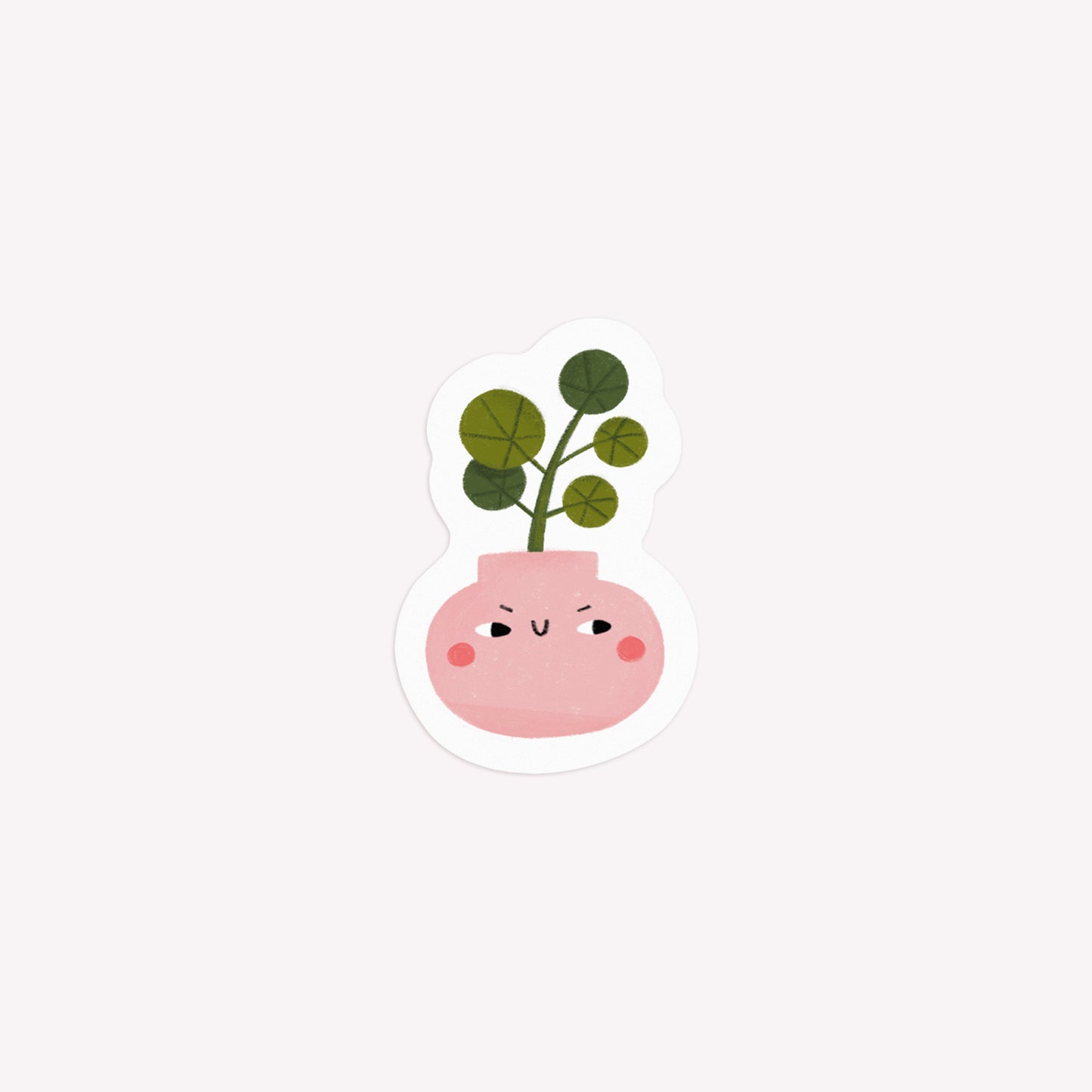 Pilea Plant Mini Illustrated Paper Sticker