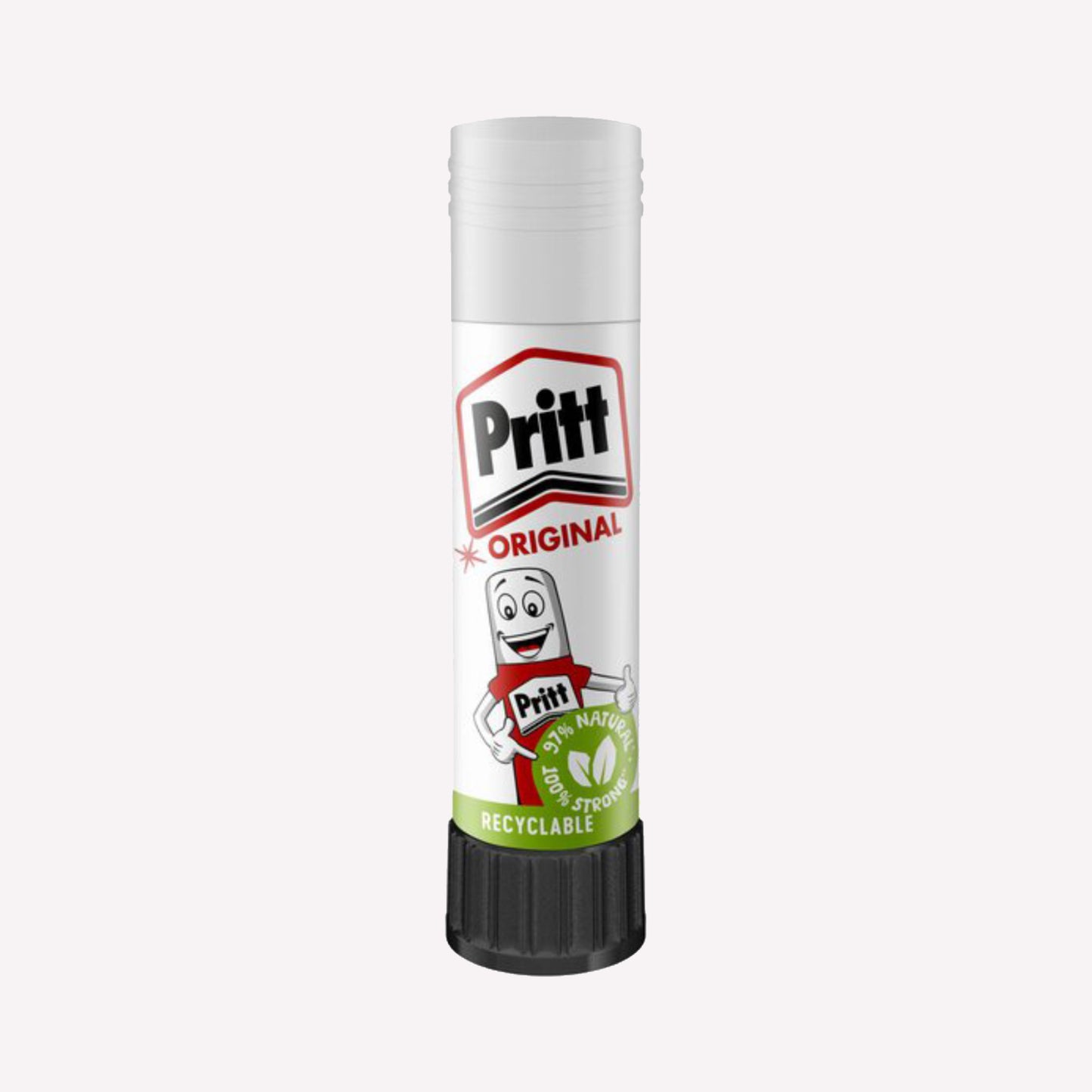 11g pritt Glue Stick packed in a white, recyclable tube. 