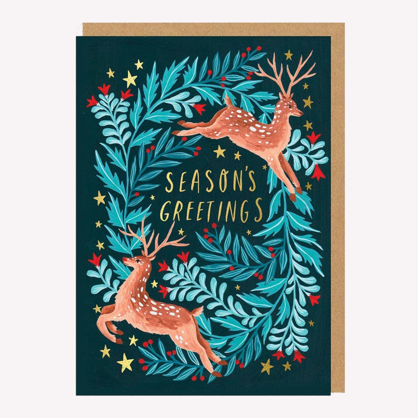 Seasons Greetings Deer Christmas Greetings Card