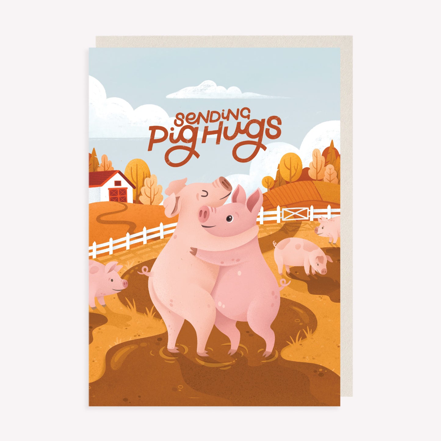 Sending Pig Hugs Greetings Card