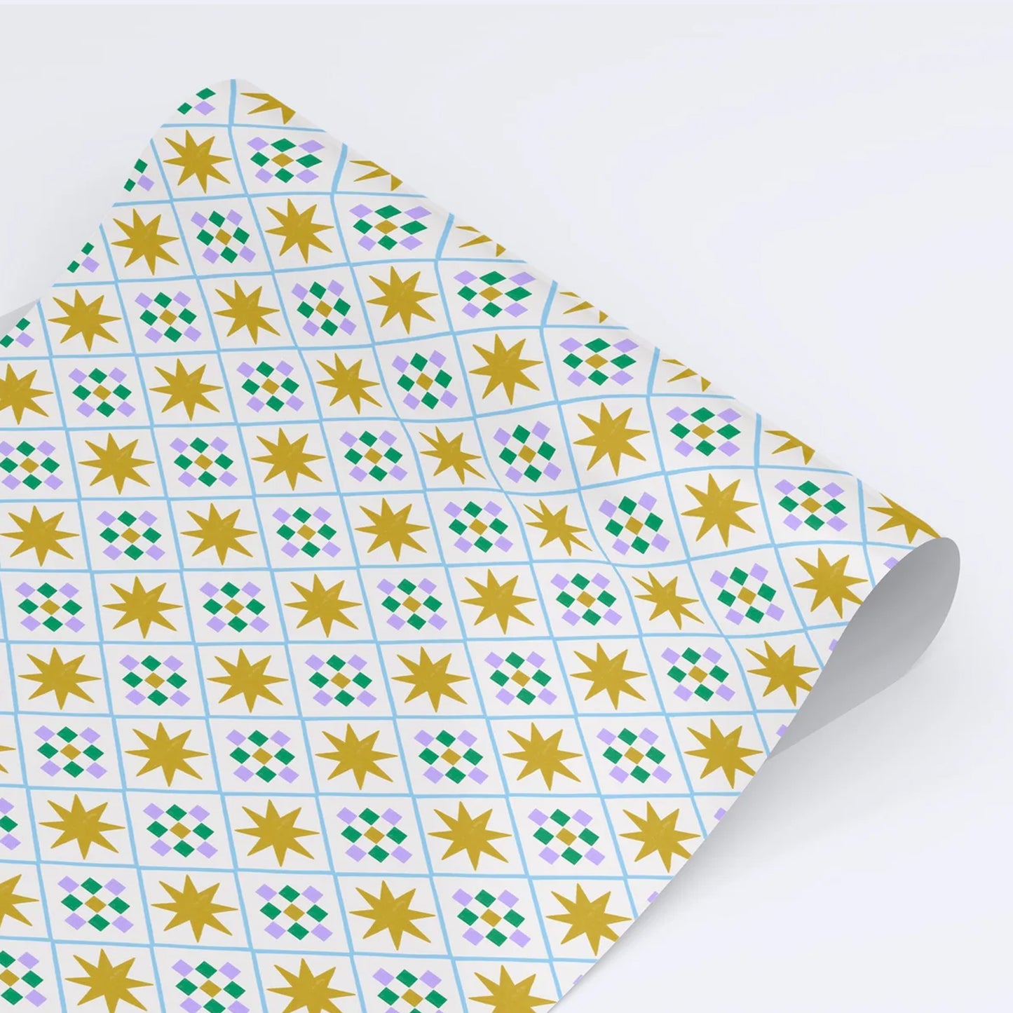 Geometric Star Tile Wrapping Paper Sheet