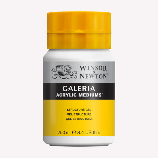 Winsor & Newton's Galeria Acrylic Structure Gel packaged in a 250ml tub, made to add texture and impasto effects to your acrylic painting.